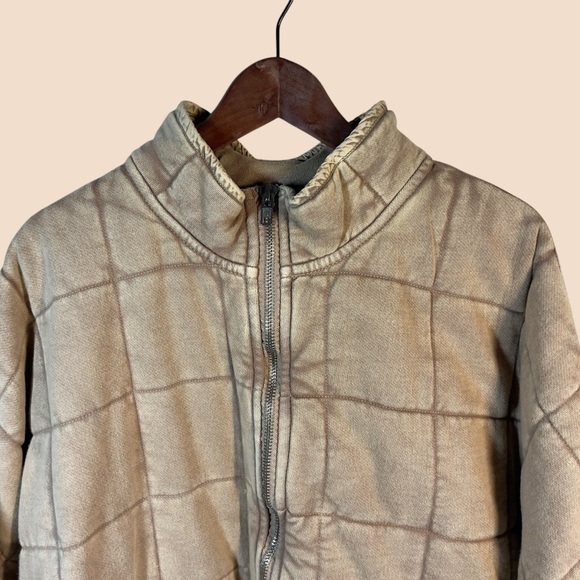 Free People Oversized Quilted Dolman Bomber Jacket Champagne Tan Large - Picture 10 of 16